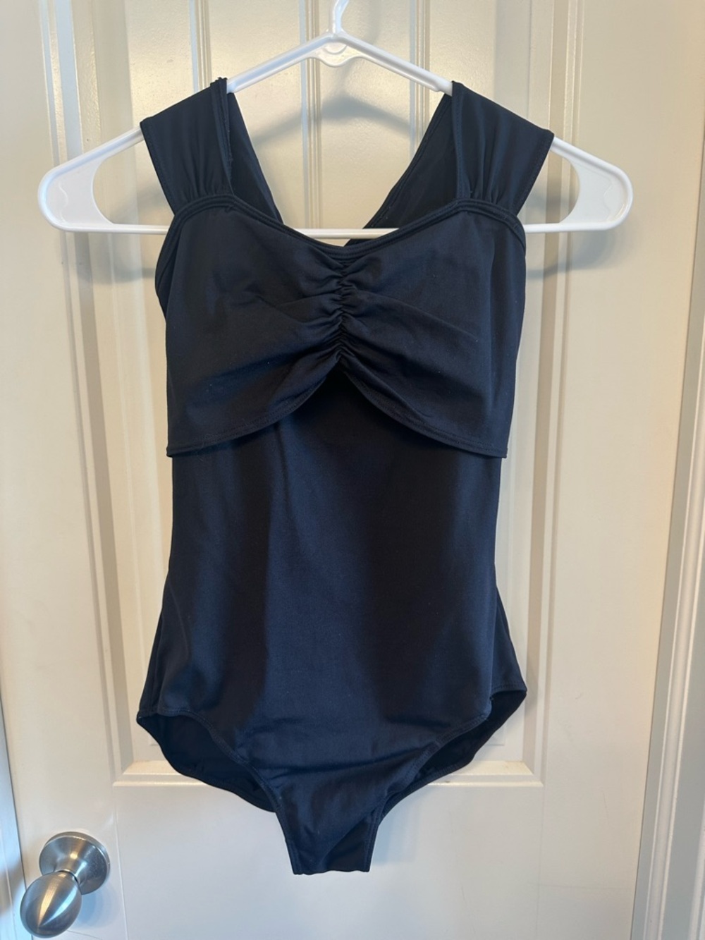 Women’s Black Ruched ballet leotard